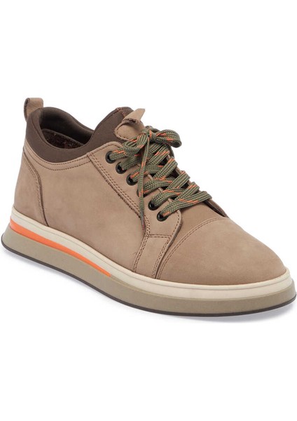 Bej Nubuk Deri Erkek Sneaker - E23S1AY56386-B23