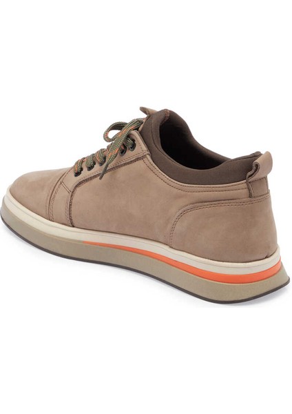 Bej Nubuk Deri Erkek Sneaker - E23S1AY56386-B23