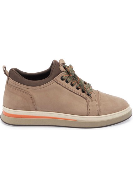 Bej Nubuk Deri Erkek Sneaker - E23S1AY56386-B23