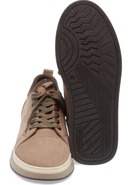 Bej Nubuk Deri Erkek Sneaker - E23S1AY56386-B23