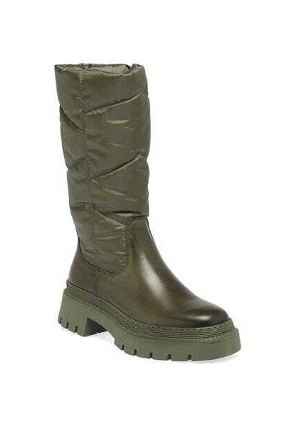 Haki Deri Tekstil Kadın Casual Çizme - K23K1CM67025-T1V