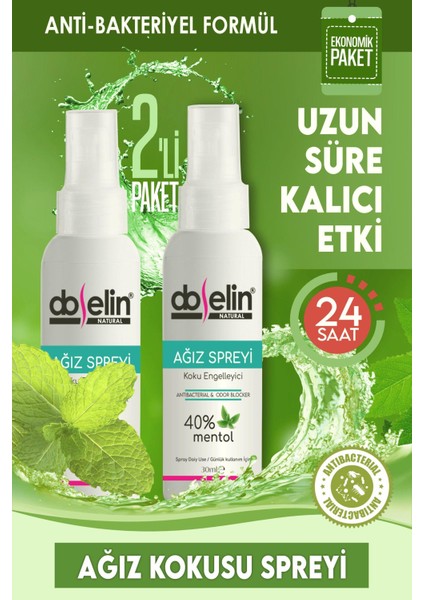 2'li Ağız Kokusu Önleyici Giderici Sprey 30ML ( Alkolsüz )
