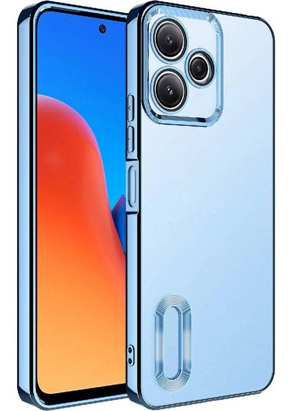 Xiaomi Redmi 12 5g Kamera Korumalı Logo Gösteren Omega Kılıf Sierra Mavi