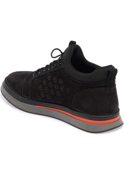 Siyah Hakiki Nubuk Deri Erkek Sneaker - E23S1AY56386-A64
