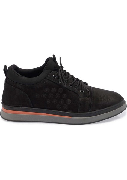 Siyah Hakiki Nubuk Deri Erkek Sneaker - E23S1AY56386-A64