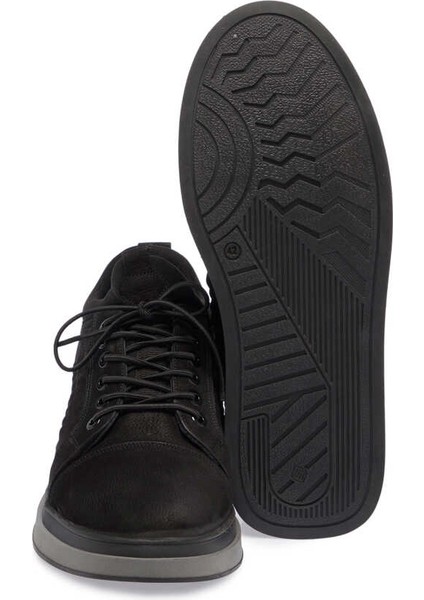 Siyah Hakiki Nubuk Deri Erkek Sneaker - E23S1AY56386-A64