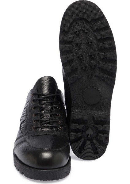 Siyah Hakiki Deri Erkek Sneaker - E23S1AY56505-A41