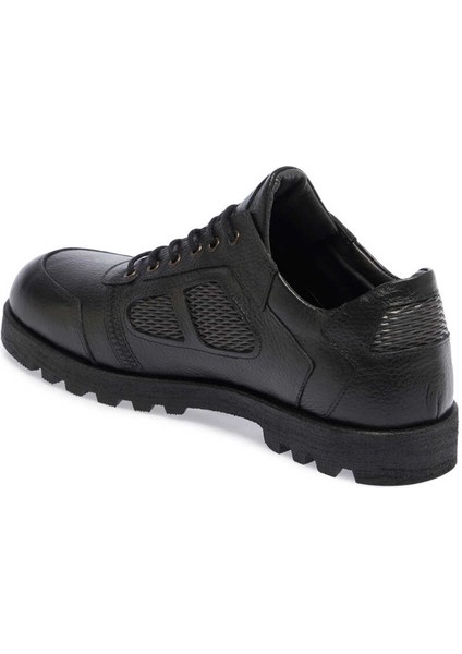 Siyah Hakiki Deri Erkek Sneaker - E23S1AY56505-A41