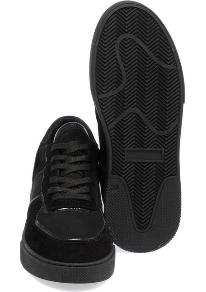 Siyah Deri Kadın Sneaker - K23S1AY66903-A01