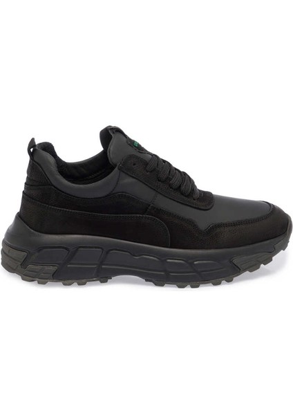 Siyah Hakiki Deri Erkek Sneaker - E23S1AY56387-A23
