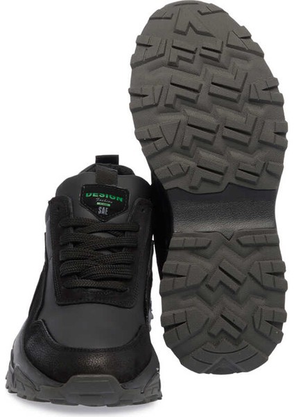 Siyah Hakiki Deri Erkek Sneaker - E23S1AY56387-A23