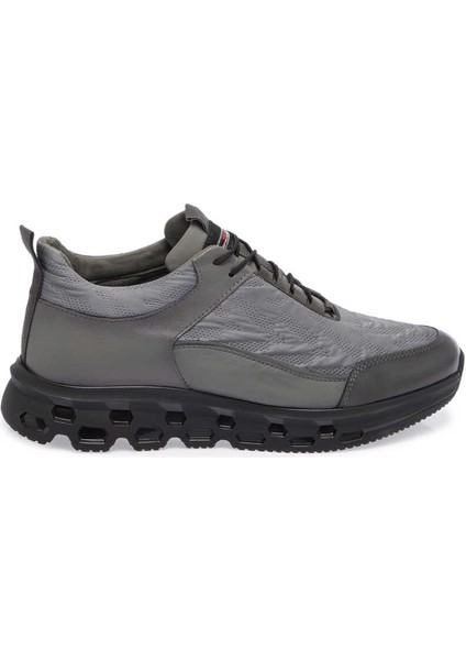 Gri Deri-Tekstil Erkek Sneaker - E23S1AY56394-S1P