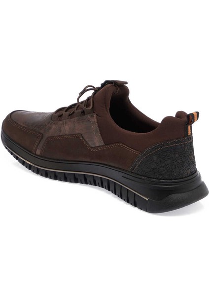 Kahve Deri-Tekstil Erkek Sneaker - E23S1AY56388-A24 fiyatları