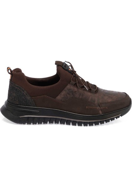 Kahve Deri-Tekstil Erkek Sneaker - E23S1AY56388-A24 modelleri