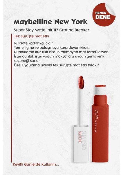 Maybelline New York Maybelline Super Stay Matte Ink 117 Ground Breaker