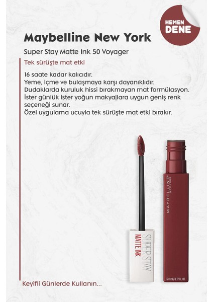 Maybelline Super Stay Matte Ink 50 Voyager fiyatları