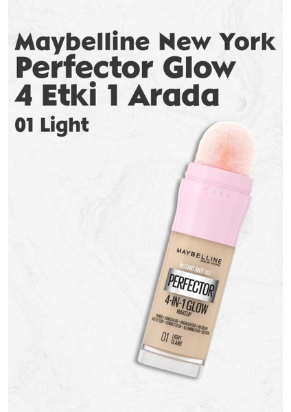 Maybelline Perfector Glow 4 Etki 1 Arada 01 Light