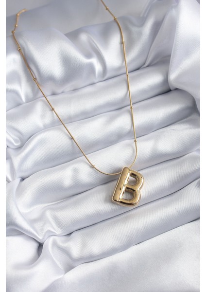 316L Çelik Gold Renk Bubble "b" Harf Model Kadın Kolye fiyatları