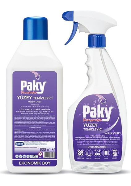 Konsantre Yüzey Temizleyici Seti 1800+750 ml