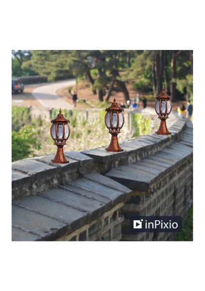 Sekizgen Eskitme Set Üstü Bahçe Armatürü, Bahçe Apliği, Set Üstü Dekoratif Armatür, Bahçe Armatürü fiyatları