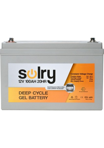 12V Volt 100 Ah Jel Akü (Deep Cycle Nano Carbon Jel Akü)