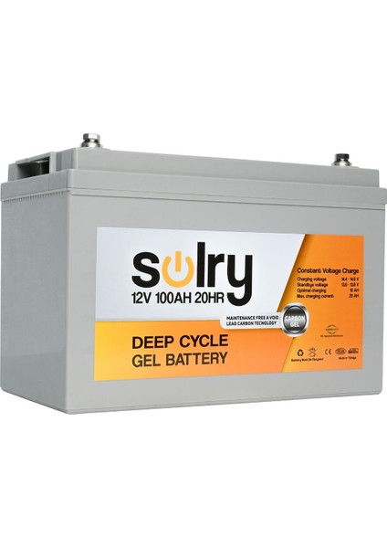 12V Volt 100 Ah Jel Akü (Deep Cycle Nano Carbon Jel Akü)