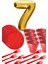 8 Tabak 8 Bardak 8 Çatal ( Kırmızı ) Rakam Folyo Balon 7 Yaş ( Gold Altın Sarısı ) 1