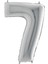 Sarı Tabak - Sarı Bardak - Sarı Çatal Gümüş Folyo Balon Rakam 7 Yaş 2