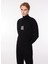Balıkçı Yaka Normal Emprime Siyah Erkek Kazak 23IU1M0A0099013_MAGLIA Lupetto 1