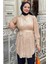 Desenli Bej Tesettür Tunik 92671BEJ 1