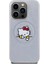 Apple iPhone 15 Pro Hello Kitty Lisanslı Magsafe Özellikli Baskı Logolu Uyuyan Kitty Deri Gümüş 2