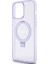 Apple iPhone 15 Pro Max Uyumlu Guess Lisanslı Magsafe Özellikli Simli Ring Standlı Mor 4