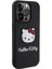 Apple iPhone 15 Pro Max Uyumlu Hello Kitty Lisanslı Ikonik Logolu 3D Rubber Kitty Head Siyah 3