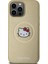 Apple iPhone 15 Pro Max Uyumlu Hello Kitty Lisanslı Magsafe Şarj Özellikli Kitty Head Deri Gold 1