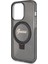 Apple iPhone 15 Pro Uyumlu Guess Lisanslı Magsafe Özellikli Simli Ring Standlı Siyah 4