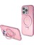 Apple iPhone 15 Pro Uyumlu Guess Lisanslı Magsafe Özellikli Simli Ring Standlı Pembe 1