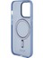 Apple iPhone 15 Pro Uyumlu Tumı Lisanslı Magsafe Şarj Özellikli Buzlu Mat Kılıf Mavi 5