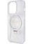 Apple iPhone 15 Pro Max Uyumlu Guess Lisanslı Magsafe Şarj Özellikli Simli Ring Standlı Şeffaf 4