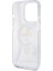 Apple iPhone 15 Pro Max Uyumlu Guess Lisanslı Magsafe Şarj Özellikli Simli Ring Standlı Şeffaf 5