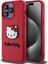 Apple iPhone 15 Pro Max Uyumlu Hello Kitty Lisanslı Ikonik Logolu 3D Rubber Kitty Head Kırmızı 1