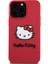 Apple iPhone 15 Pro Max Uyumlu Hello Kitty Lisanslı Ikonik Logolu 3D Rubber Kitty Head Kırmızı 4