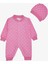Kız Bebek Tulum Puantiye Desenli 0-6 Ay, Pembe 1