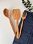 Zeytin Ağacı El Yapımı 3 Parça Tahta Kaşık Seti 1