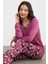 Açık Yaka Desenli Pijama Takım - Mor 1