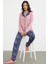 Açık Yaka Düğmeli Pijama Takım - Pembe 1