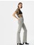 Eskitilmiş Hafif Ispanyol Paça Kot Pantolon Dar Kesim Standart Bel Pamuklu Cepli - Victoria Slim Jeans 1