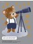 Sevimli Ayıcık ve Yıldızlar Temalı Çocuk Odası Priz Dolap Kapı Duvar Ayna Cam Için Sticker 3