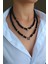 Özel tasarım Oniks taşı kolye Çoklu kombin kolye Siyah choker kolye 3