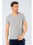 Erkek Bisiklet Yaka Likralı T-shirt Gri 1