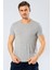 Erkek Bisiklet Yaka Likralı T-shirt Gri 2